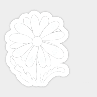 Flower through disarray (white) Sticker